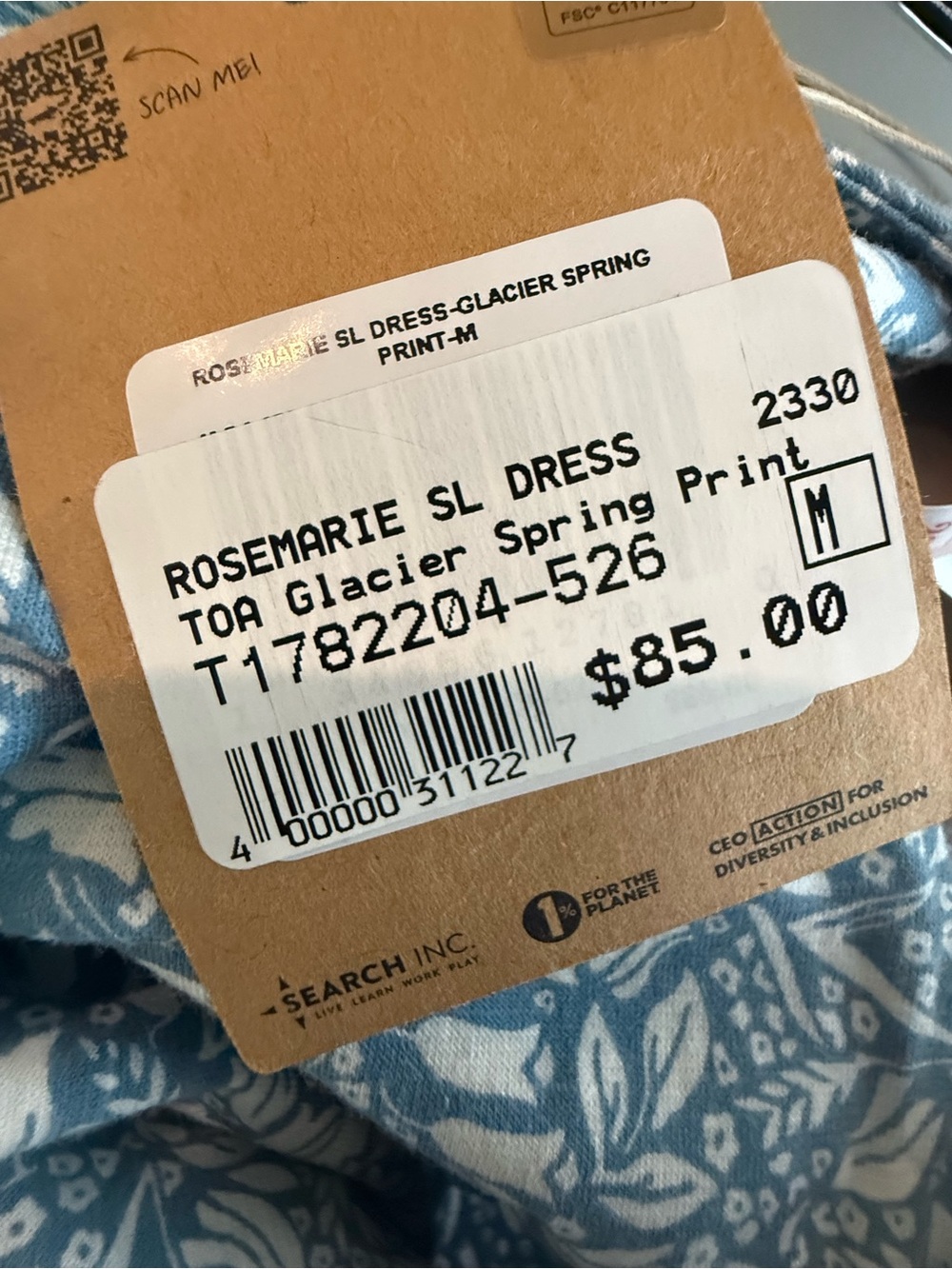 NWT. Toad & Co. Rosemarie Sleeveless Dress. Glacier Spring Print. Size Medium. - Picture 9 of 10